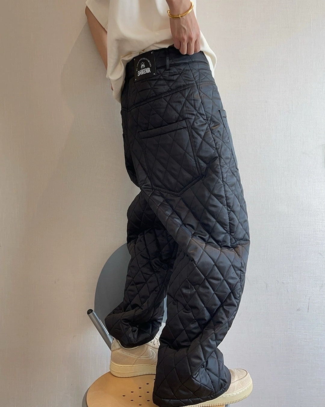 キルティングワイドパンツ M038