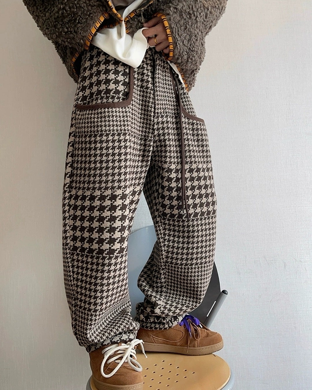千鳥格子柄ワイドパンツ M039 – THE SOL93