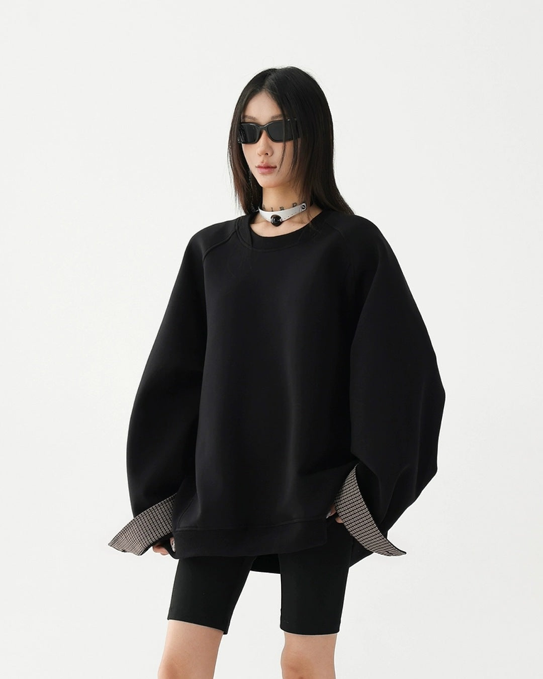 チェック柄ヘムスウエットプルオーバー SL845