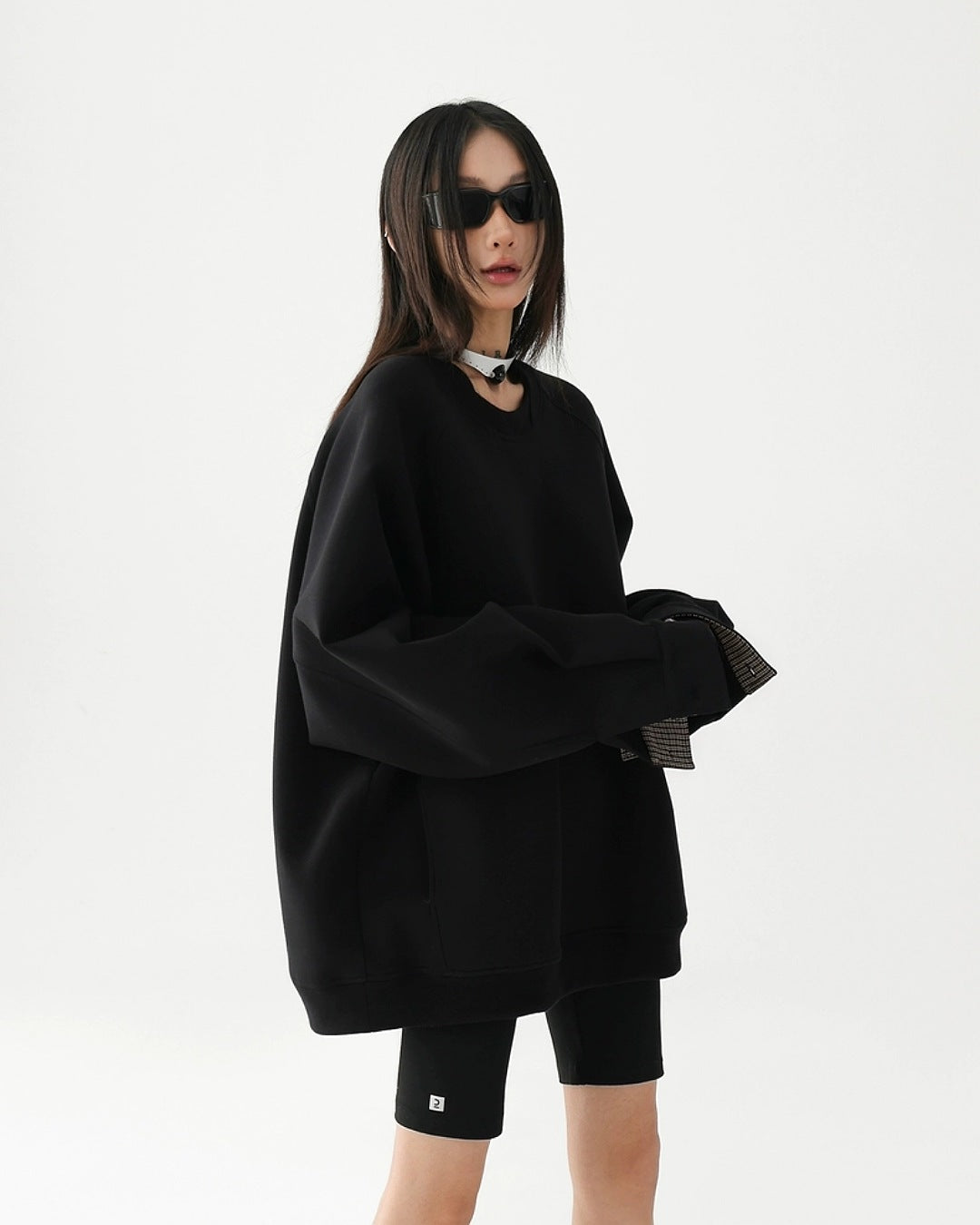 チェック柄ヘムスウエットプルオーバー SL845