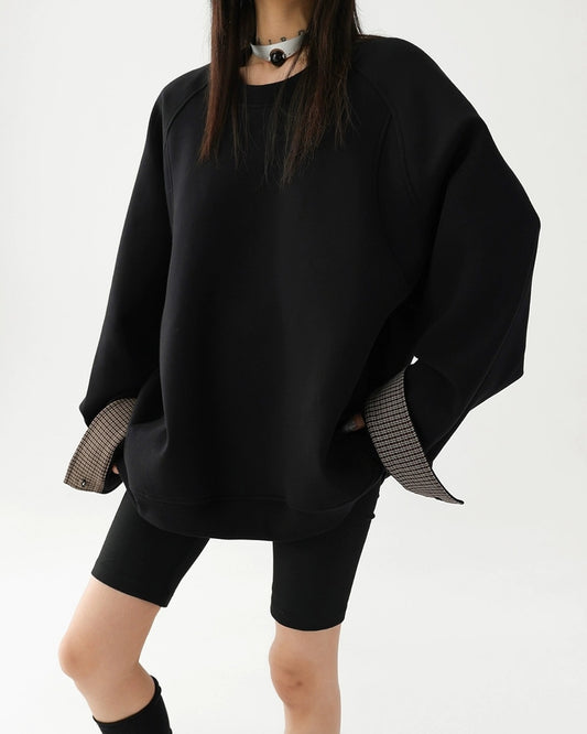 チェック柄ヘムスウエットプルオーバー SL845