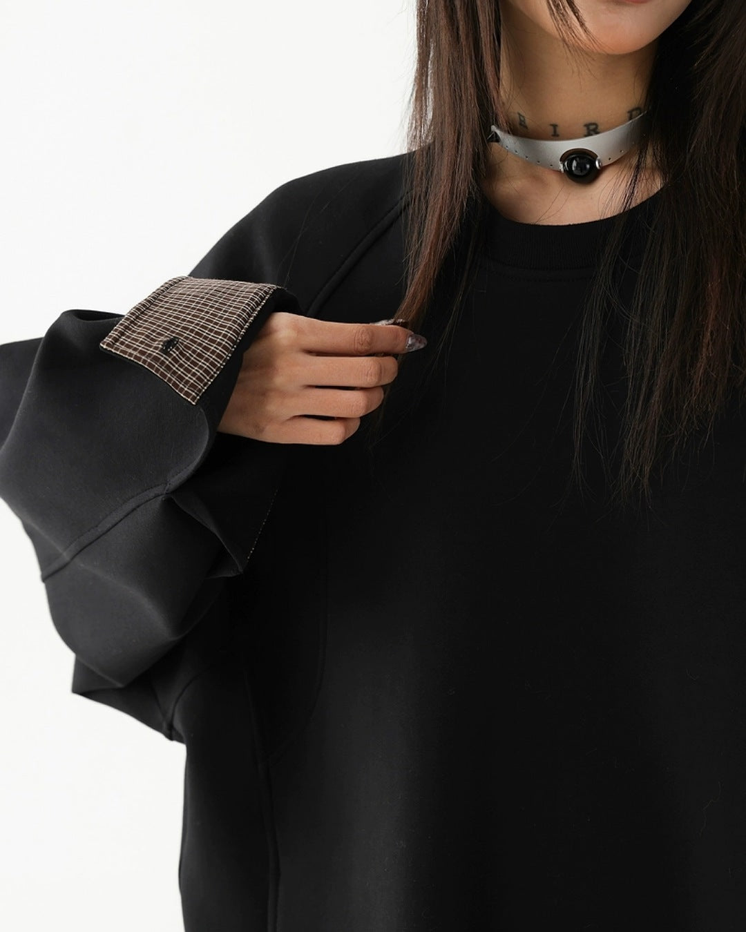 チェック柄ヘムスウエットプルオーバー SL845