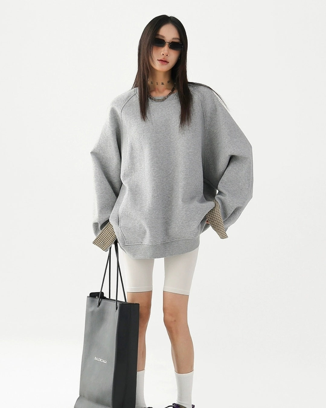 チェック柄ヘムスウエットプルオーバー SL845