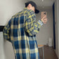 カラーブロックチェック柄シャツ M044