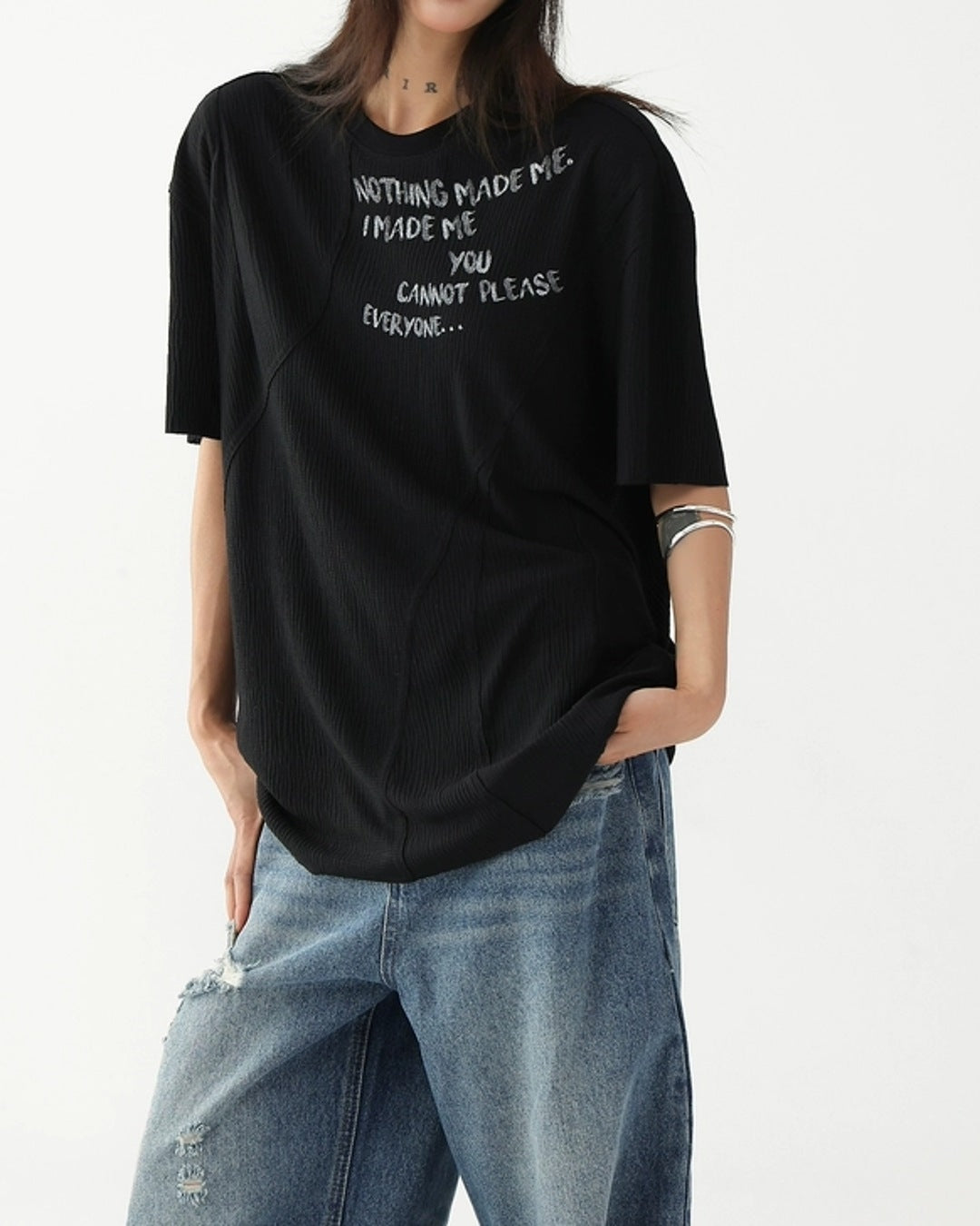 レタリングクリンクルTシャツ SL857