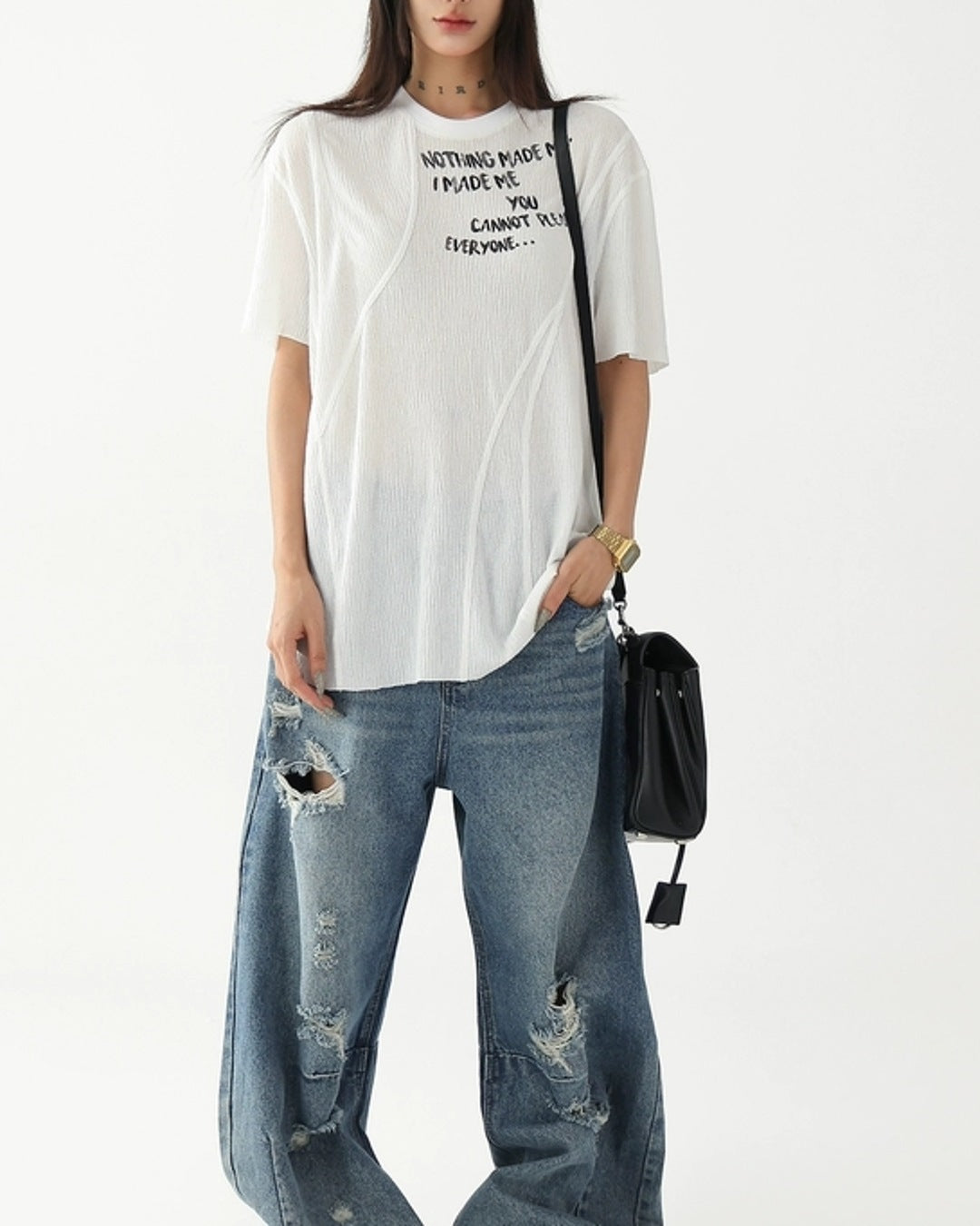 レタリングクリンクルTシャツ SL857