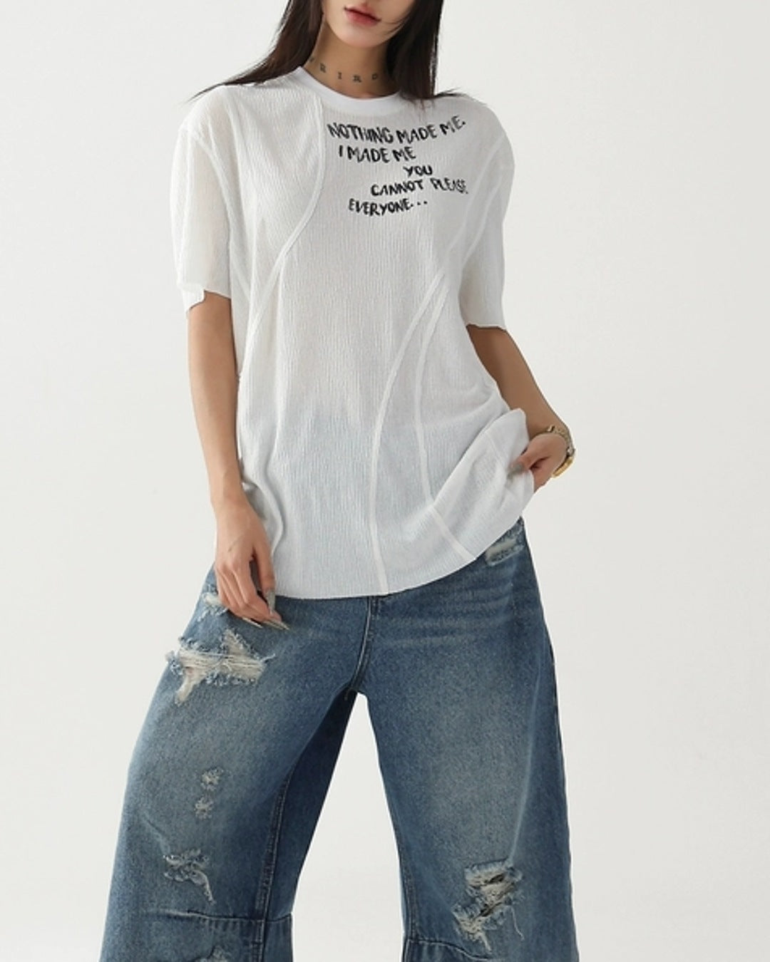 レタリングクリンクルTシャツ SL857