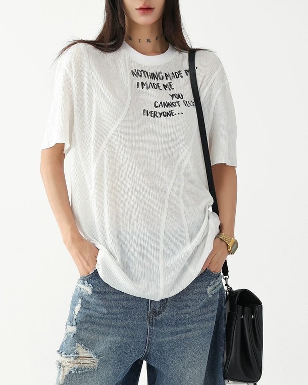 レタリングクリンクルTシャツ SL857