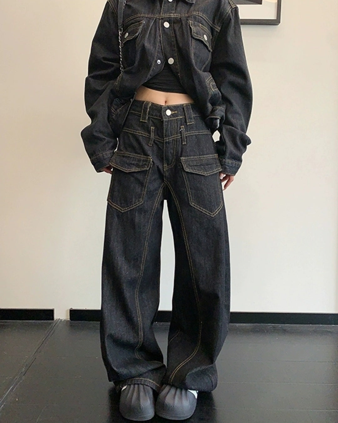 ブラックデニムパンツ SL860