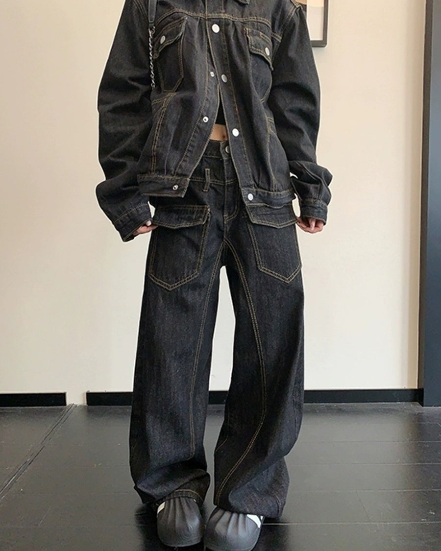 ブラックデニムパンツ SL860