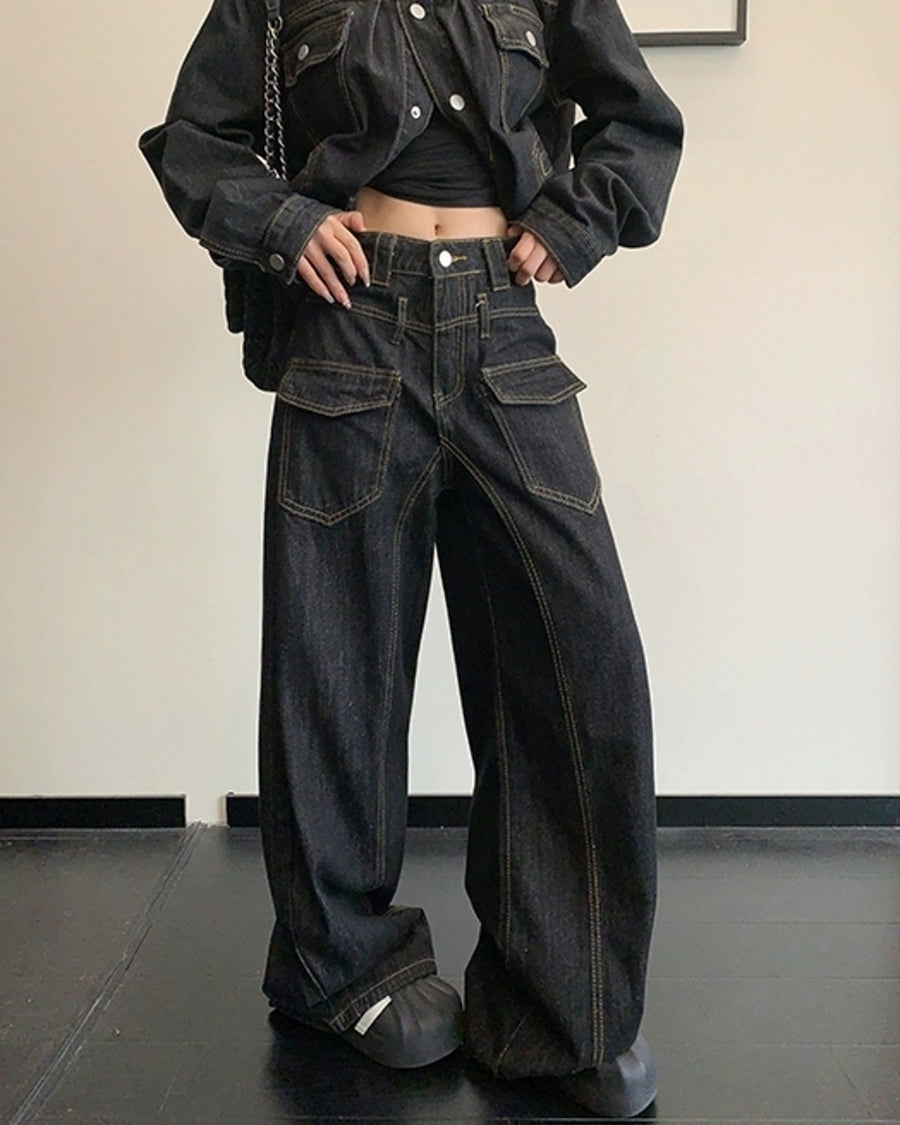 ブラックデニムパンツ SL860