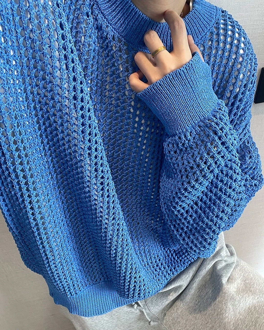 メッシュニットプルオーバー M046