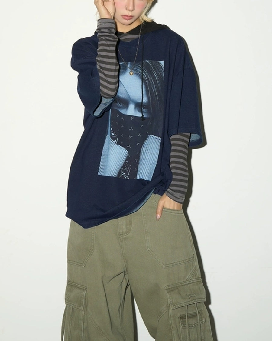 ピクチャープリントルーズTシャツ SL864