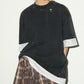 レイヤードライクダメージ加工Tシャツ SL866