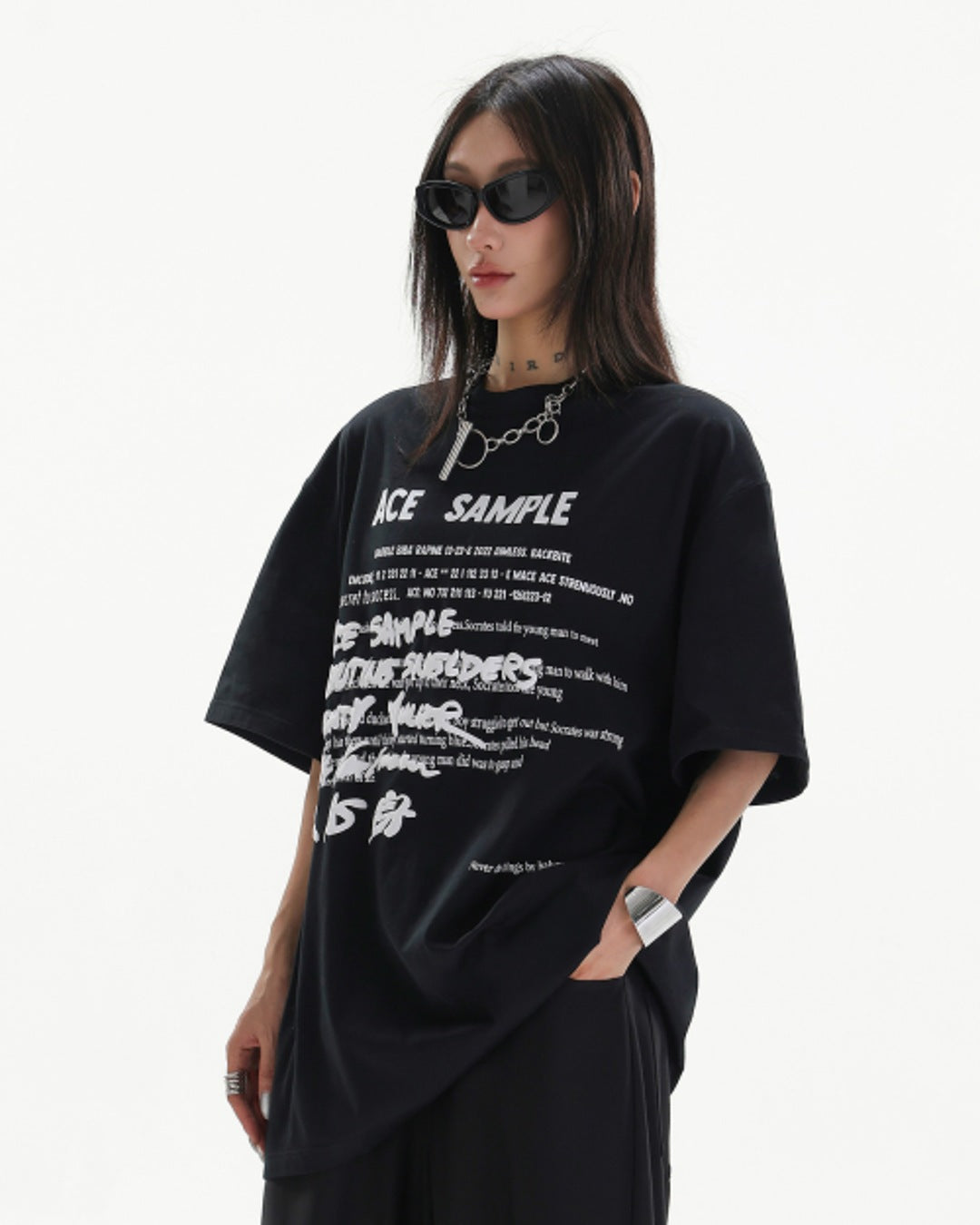 フロントレタリングTシャツ SL879