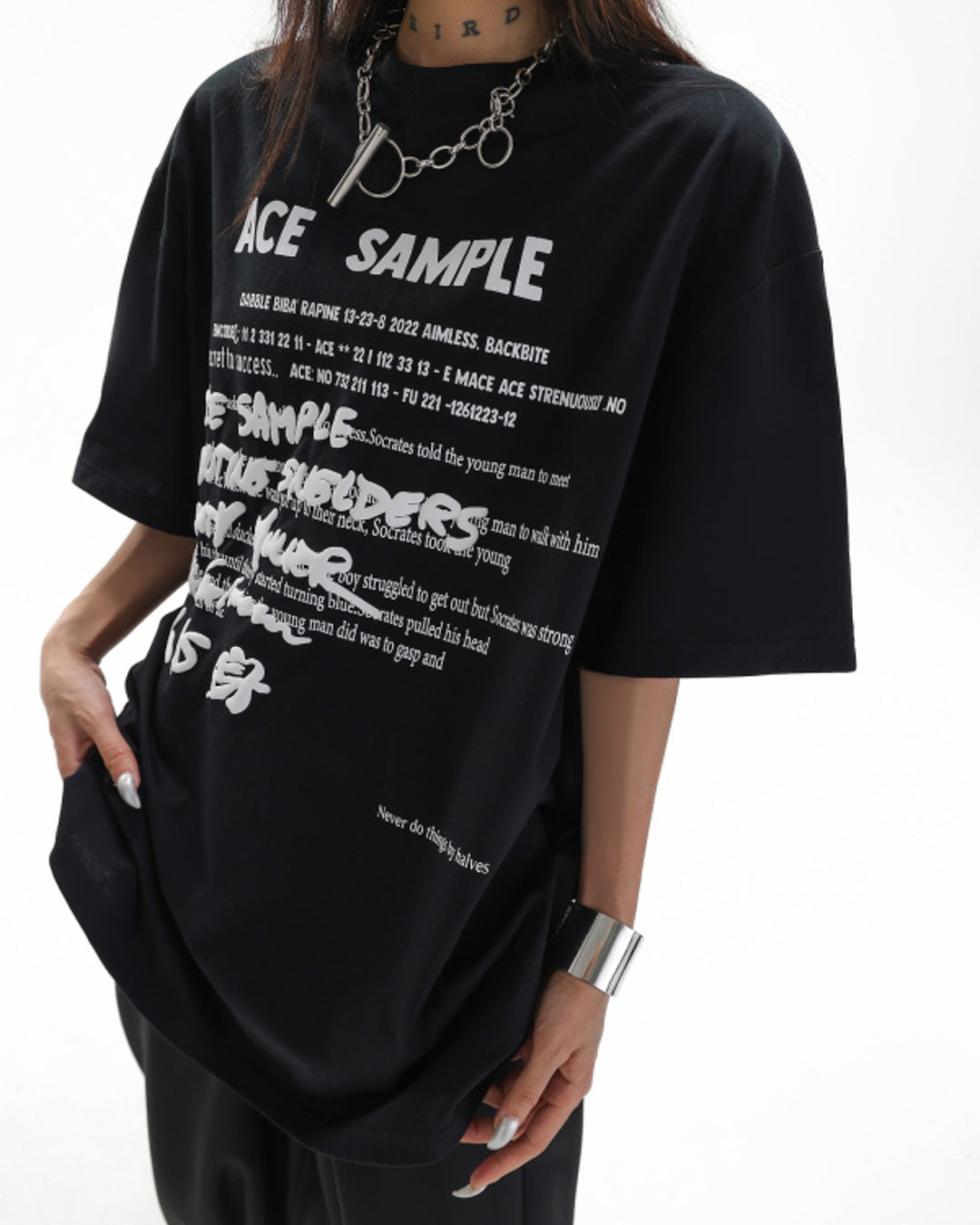 フロントレタリングTシャツ SL879