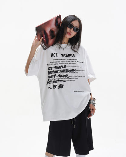 フロントレタリングTシャツ SL879