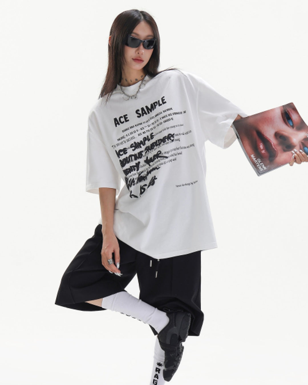 フロントレタリングTシャツ SL879