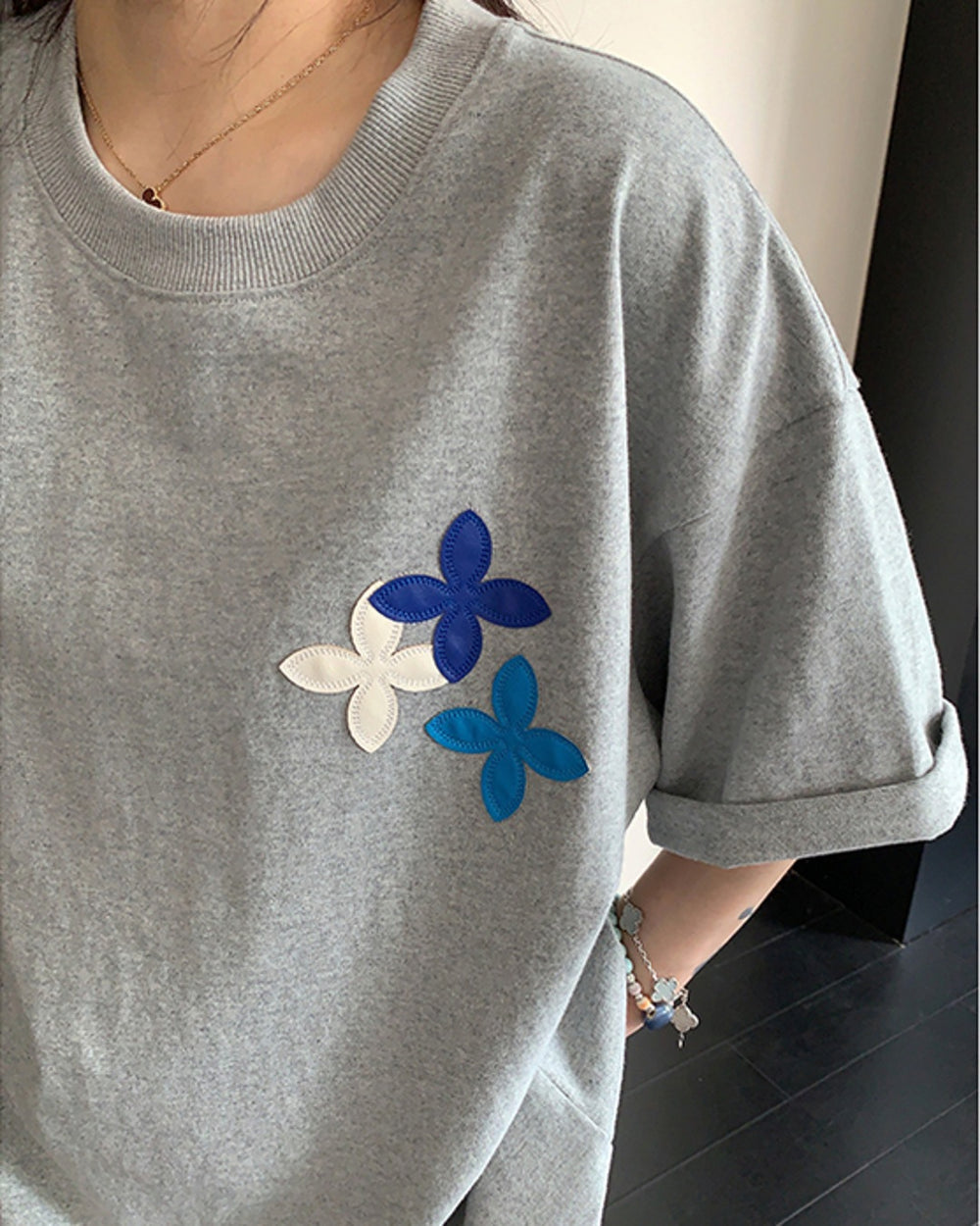 フラワーワッペンTシャツ SL888