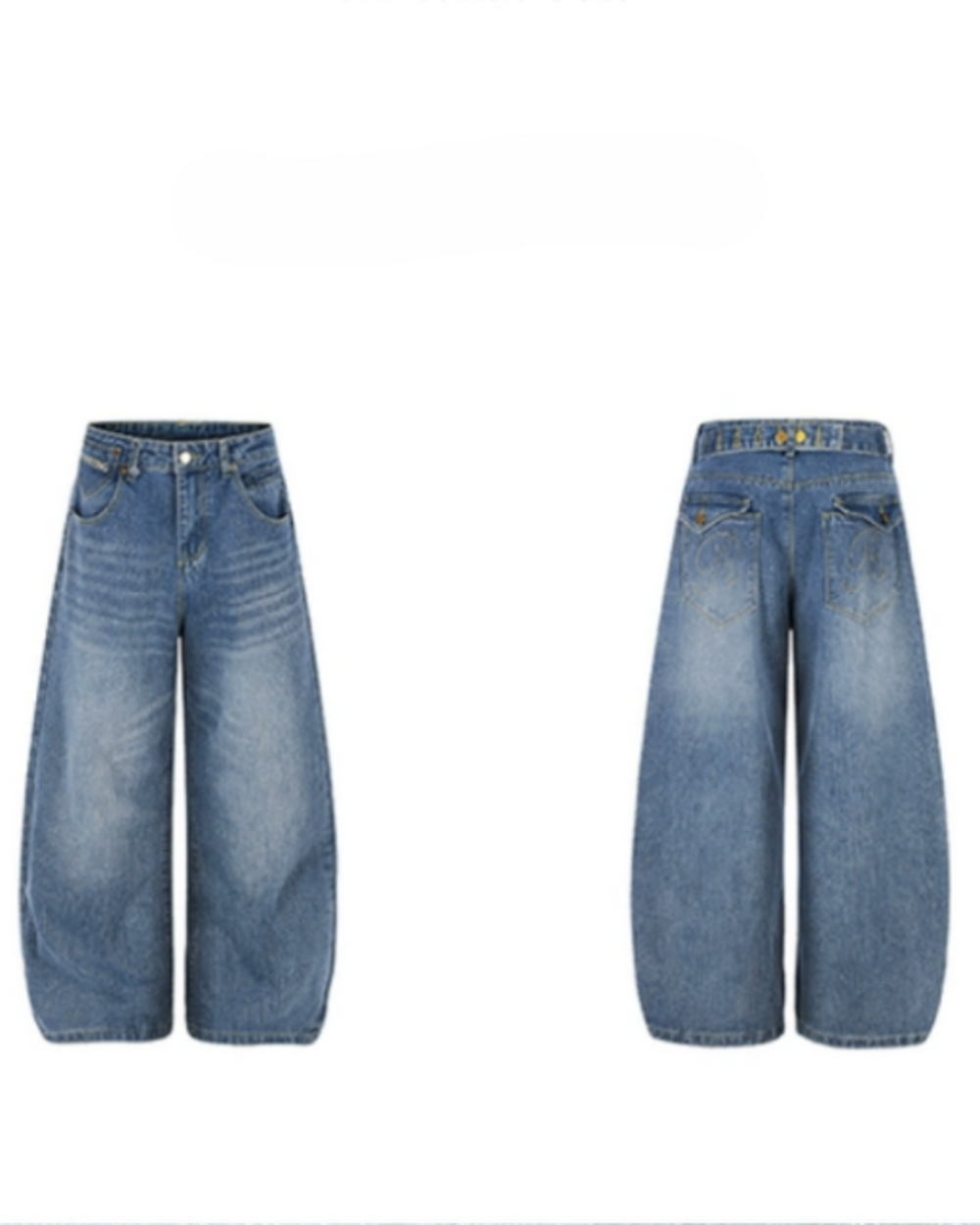 バックベルトデザインデニムパンツ SL891