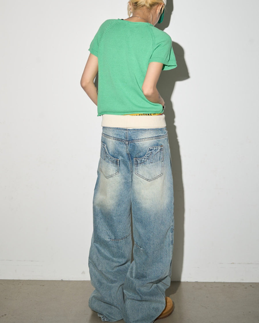 ウエストマークデニムパンツ SL897