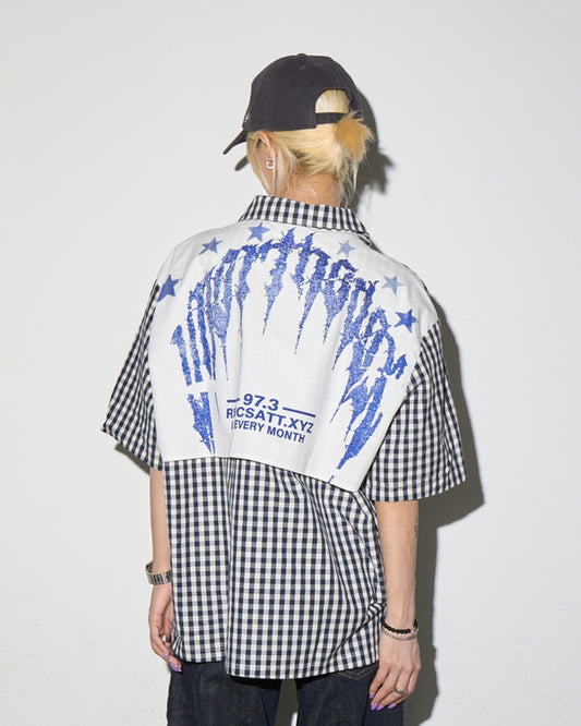 バックデザインギンガムチェックシャツ SL899