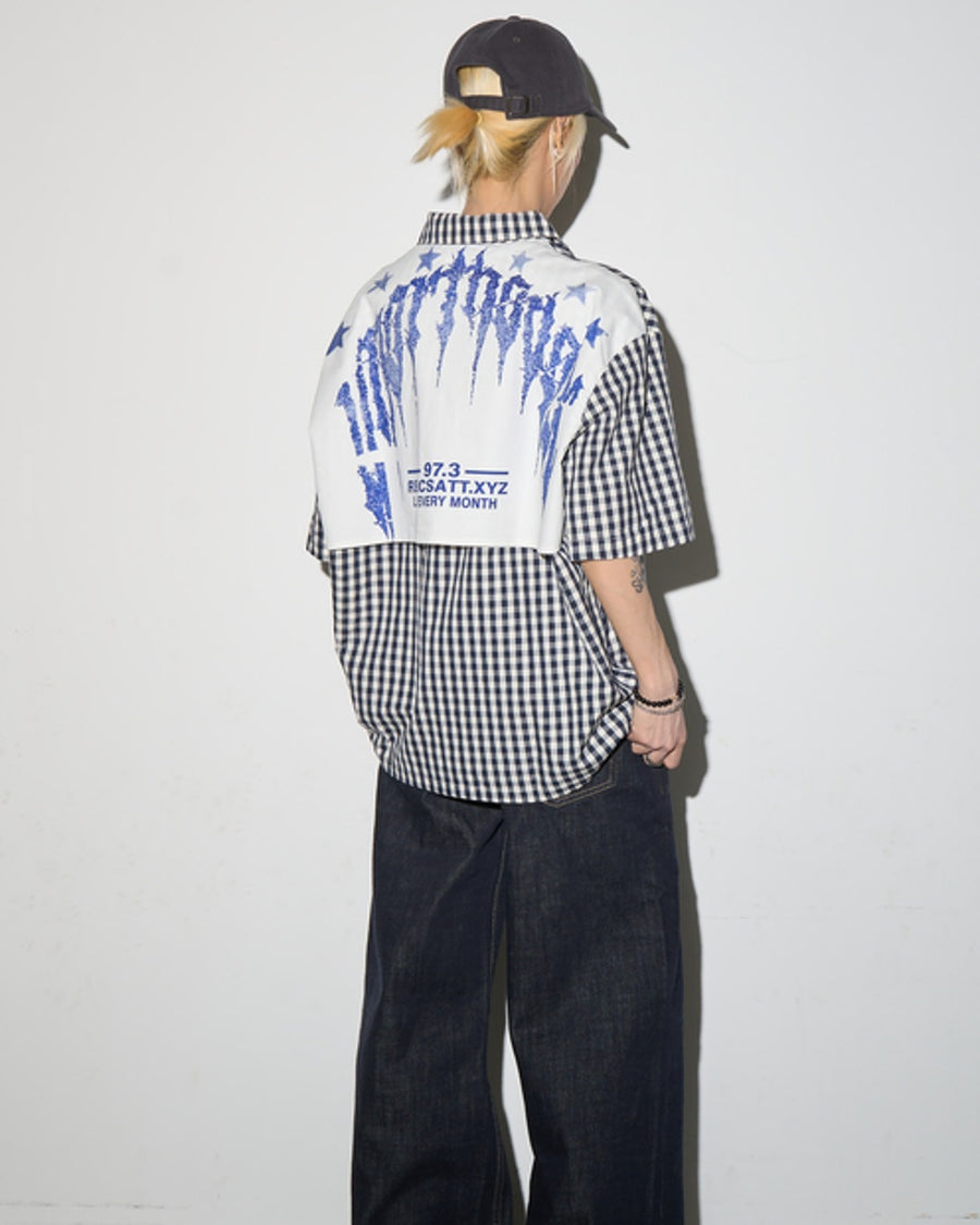 バックデザインギンガムチェックシャツ SL899