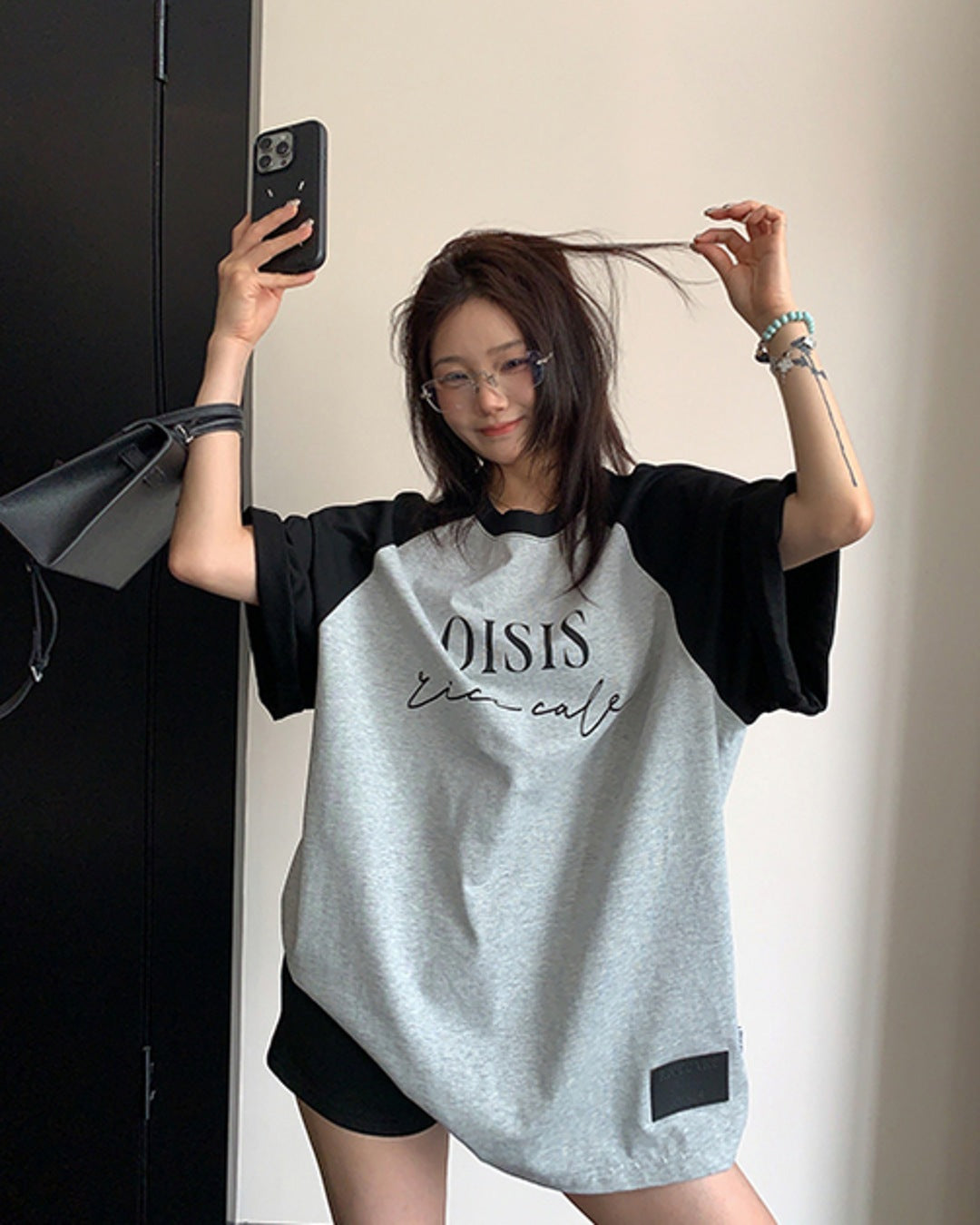 ロゴプリントラグランTシャツ SL905