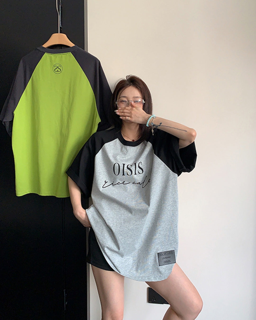 ロゴプリントラグランTシャツ SL905