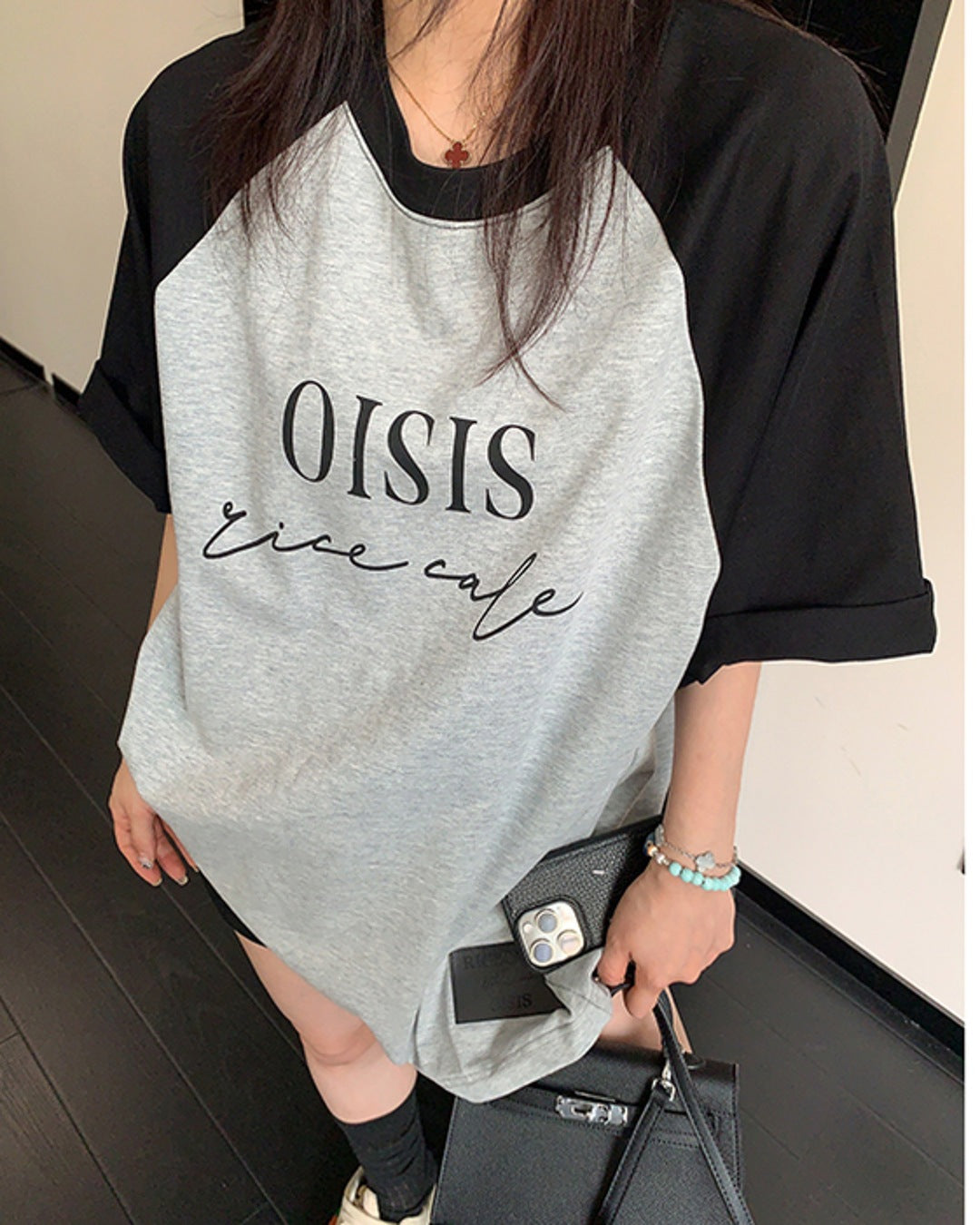 ロゴプリントラグランTシャツ SL905