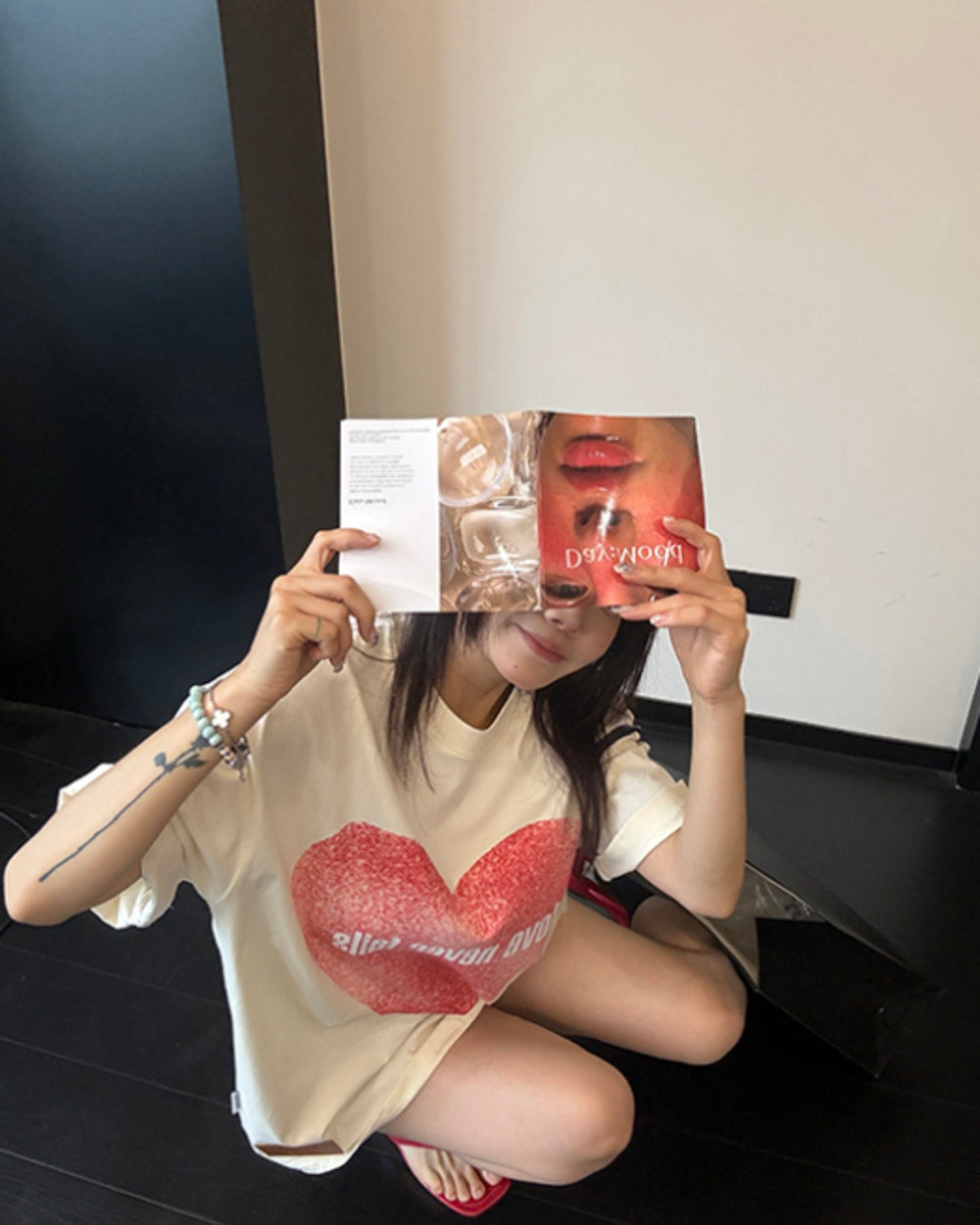 ビッグハートプリントTシャツ SL908