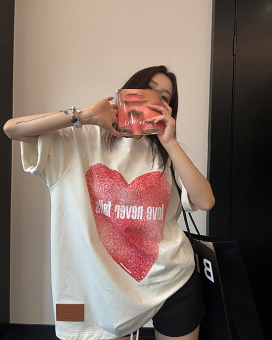 ビッグハートプリントTシャツ SL908