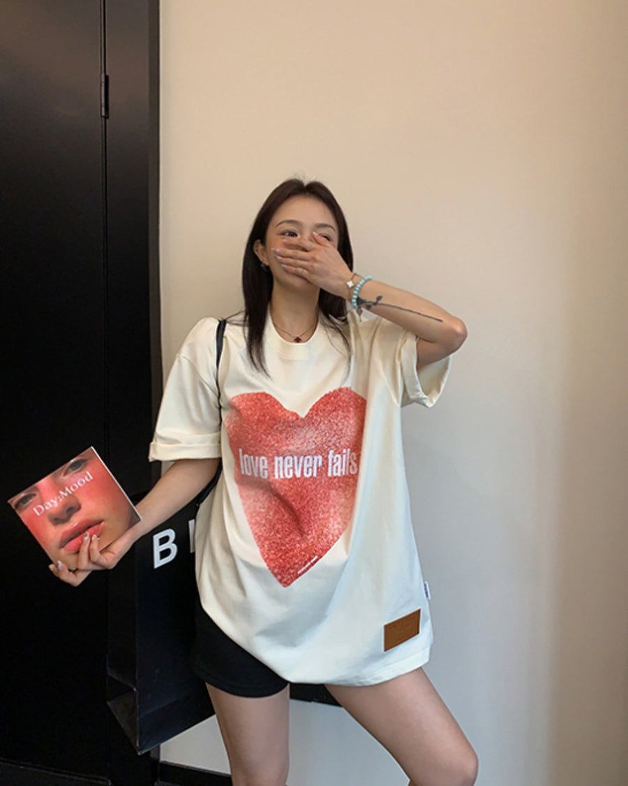 ビッグハートプリントTシャツ SL908