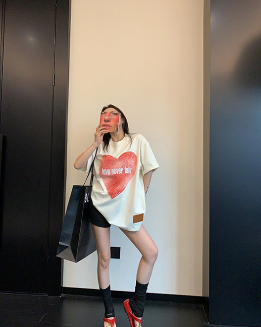 ビッグハートプリントTシャツ SL908