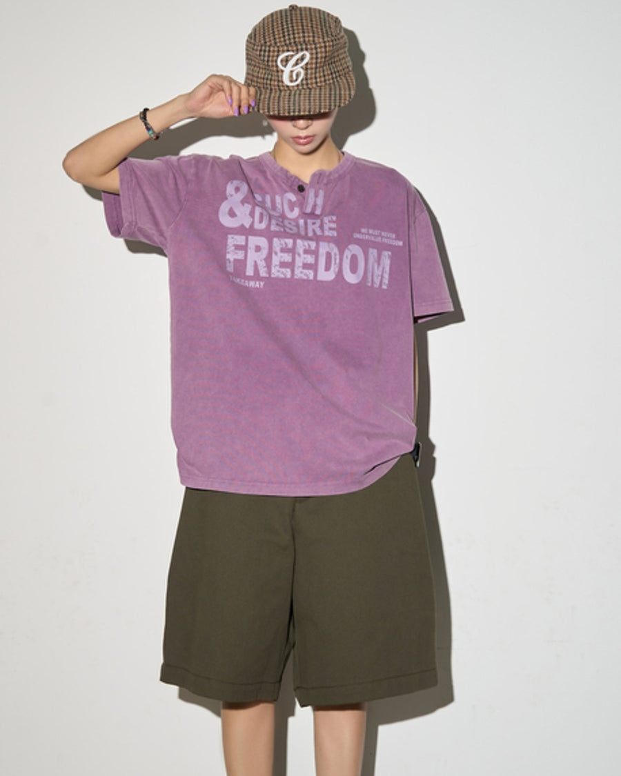 ヘンリーネックヴィンテージライクTシャツ SL928