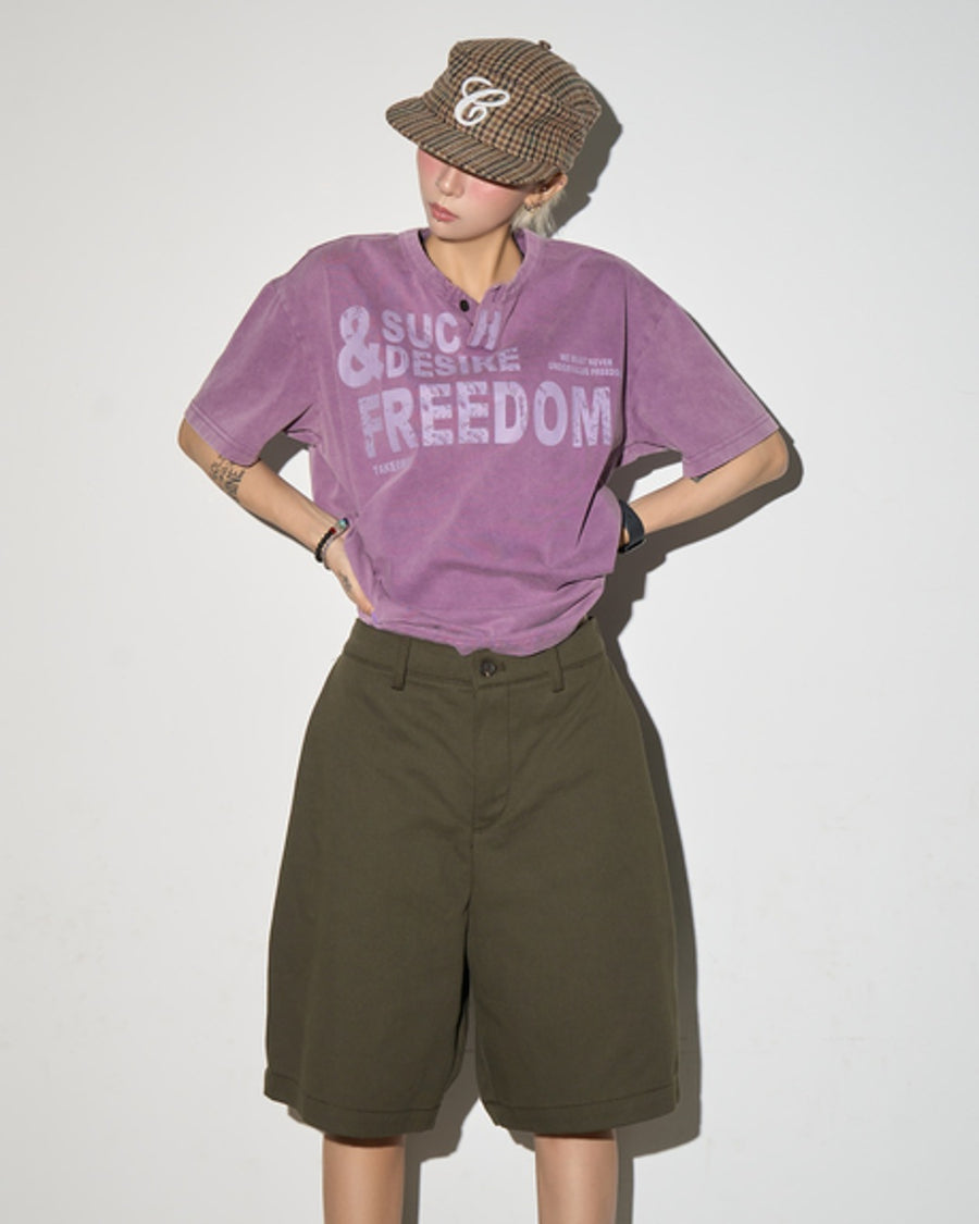 ヘンリーネックヴィンテージライクTシャツ SL928