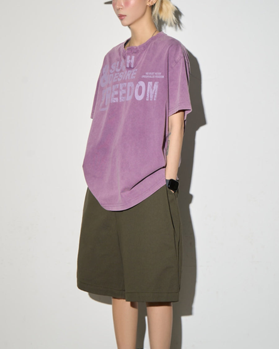 ヘンリーネックヴィンテージライクTシャツ SL928