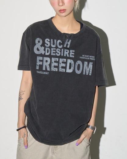 ヘンリーネックヴィンテージライクTシャツ SL928