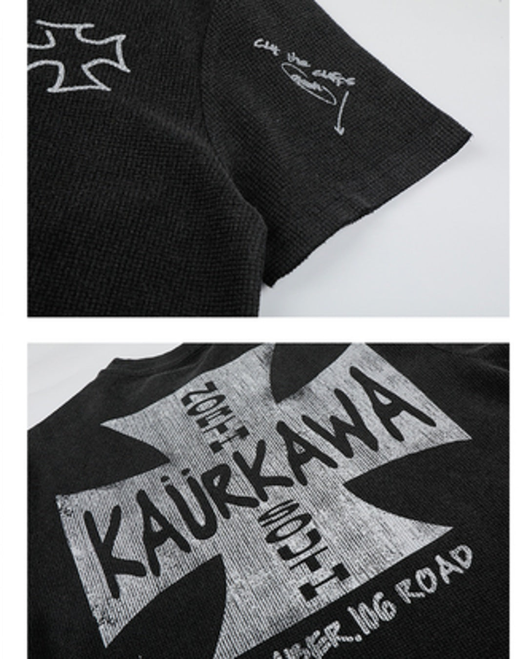 クロスデザインプリントTシャツ SL933