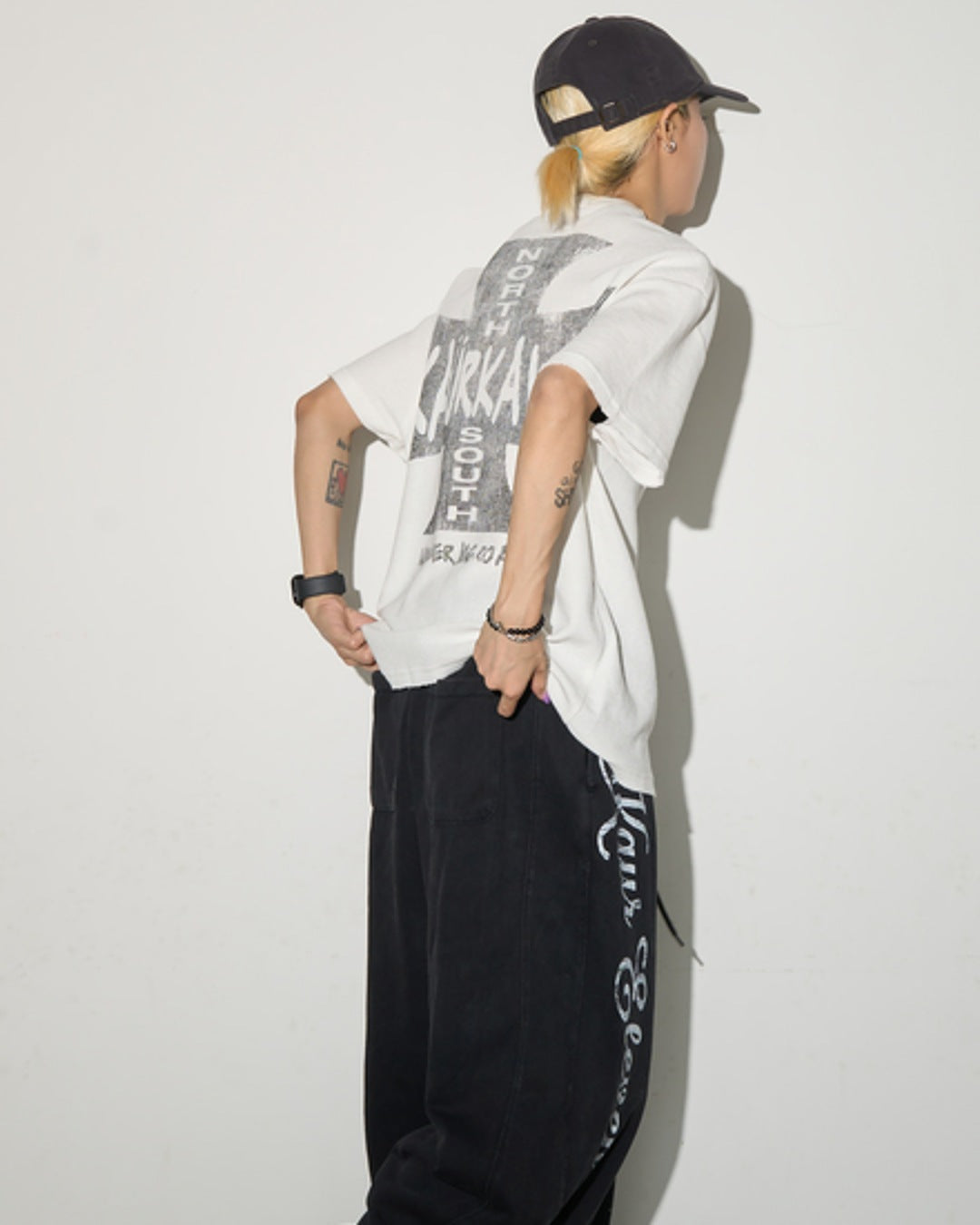 クロスデザインプリントTシャツ SL933