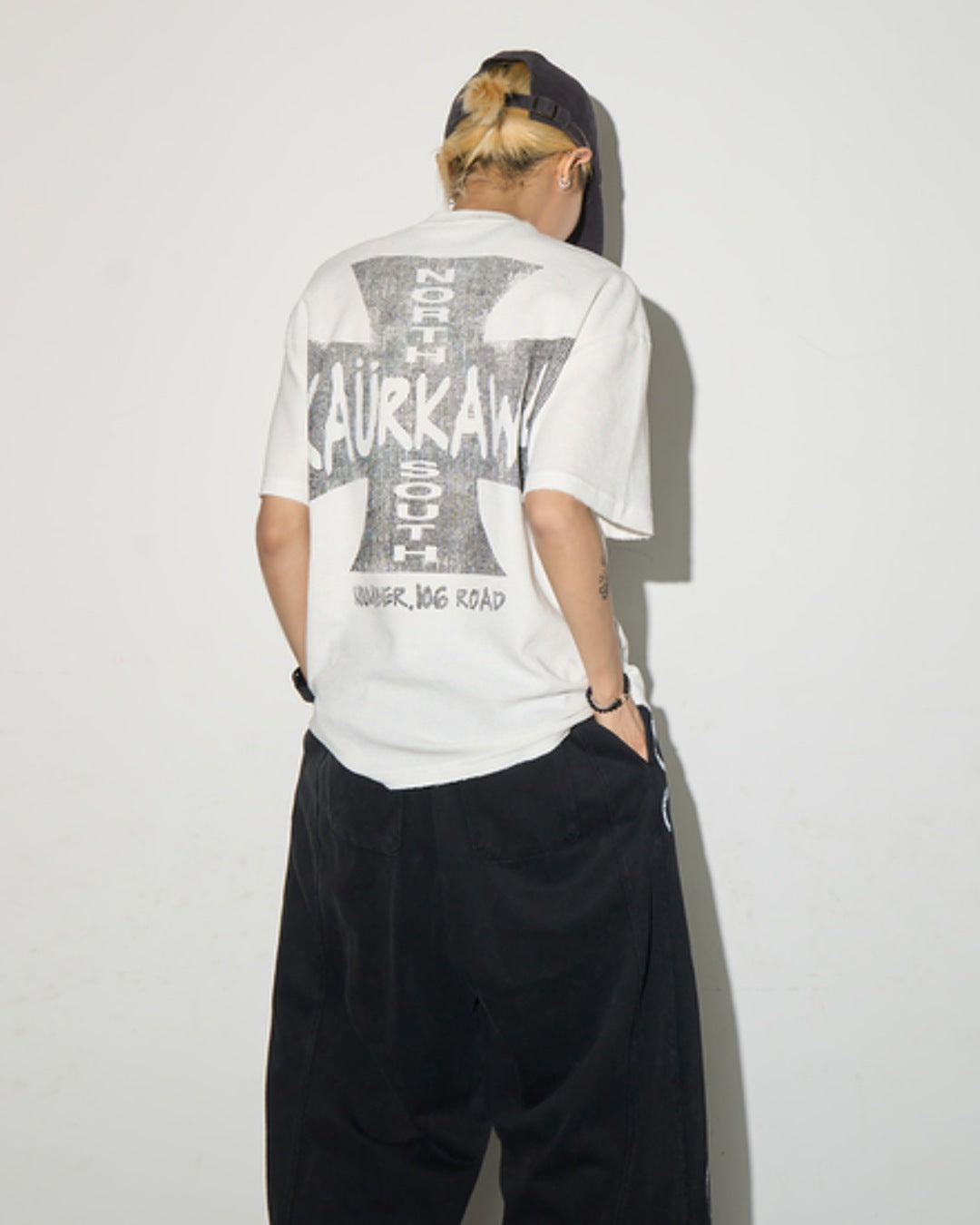 クロスデザインプリントTシャツ SL933