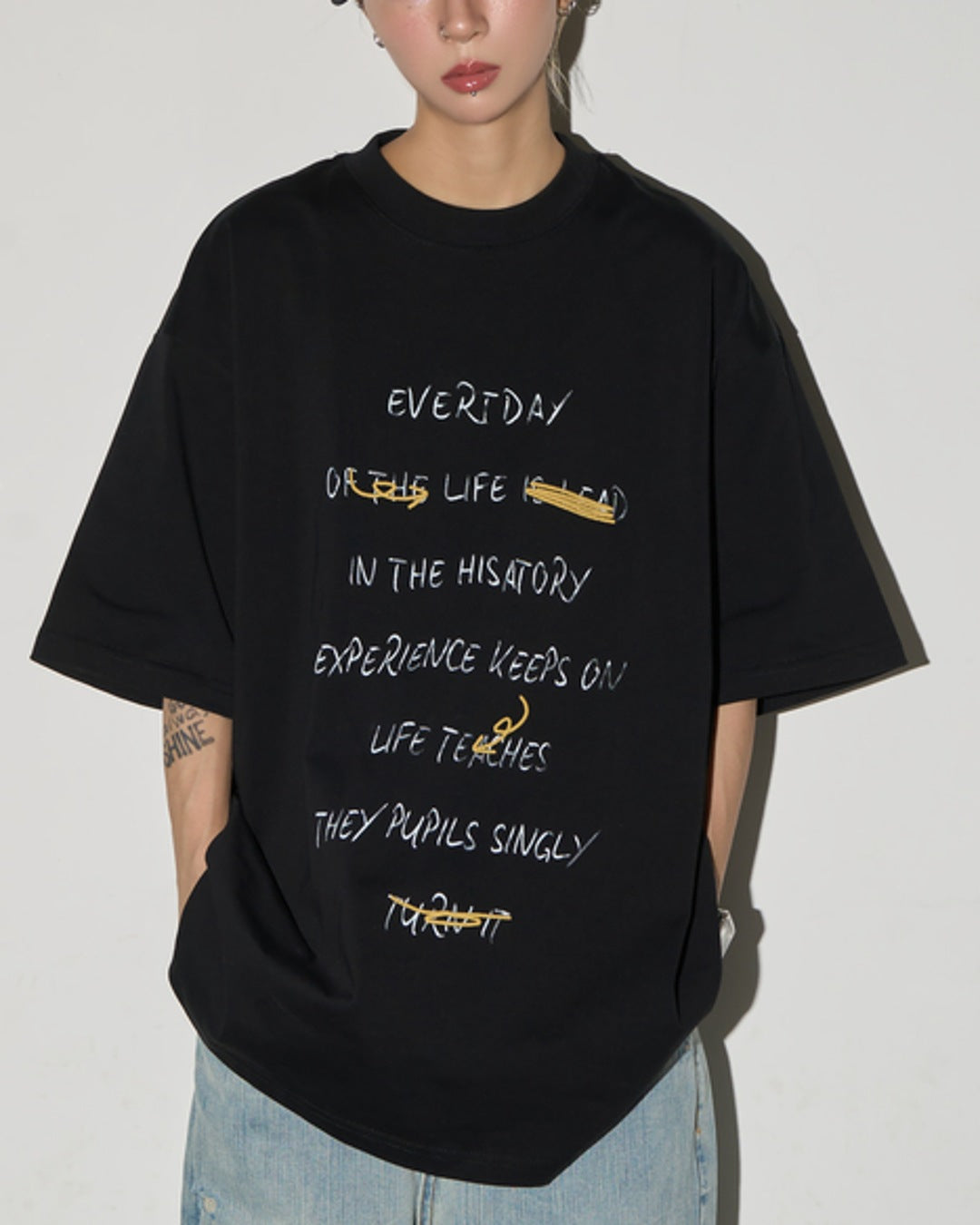 レタープリントTシャツ SL942