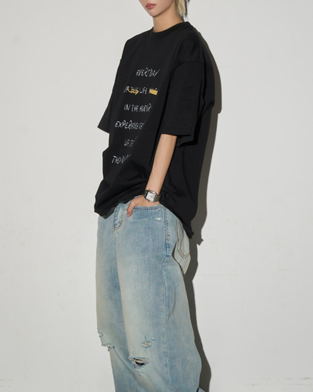 レタープリントTシャツ SL942