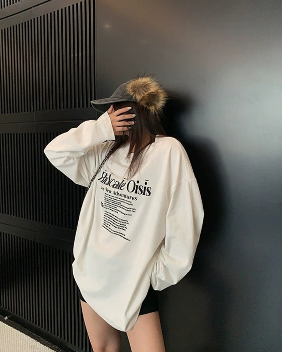 レタープリントロングTシャツ SL953
