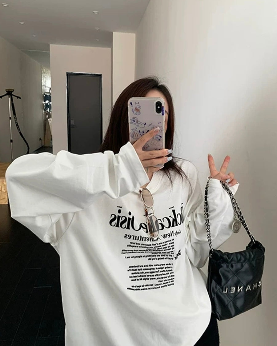 レタープリントロングTシャツ SL953