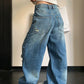ダメージ加工デニムパンツ SL985