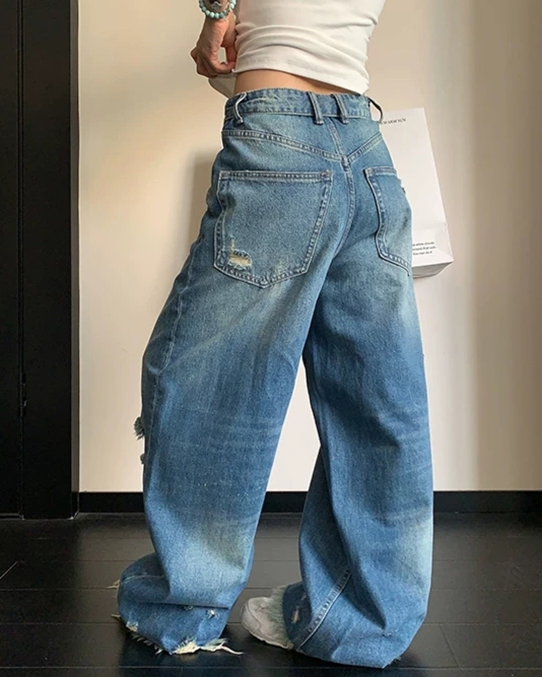 ダメージ加工デニムパンツ SL985