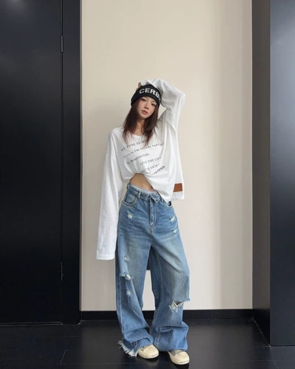 ダメージ加工デニムパンツ SL985