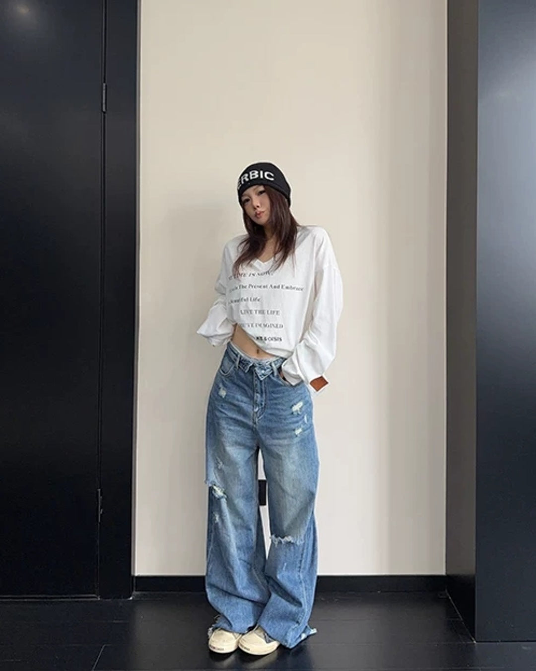 ダメージ加工デニムパンツ SL985