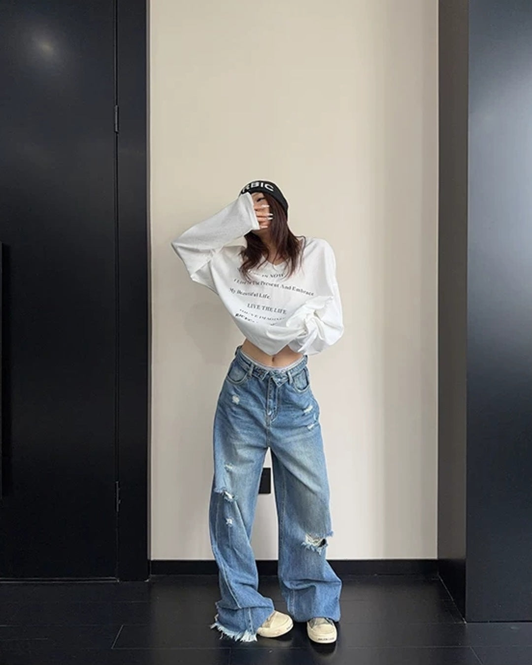 ダメージ加工デニムパンツ SL985